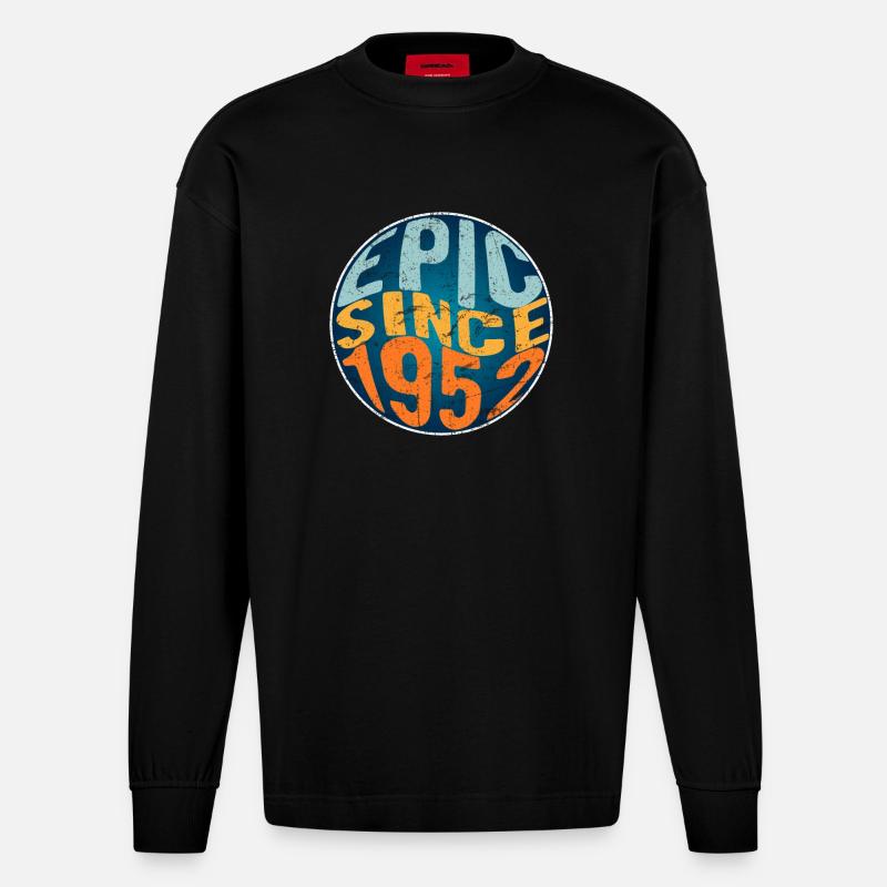 Episch Seit 1952 - Heavyweight Oversized Organic Langarmshirt Made in EU - SOLID BLACK
