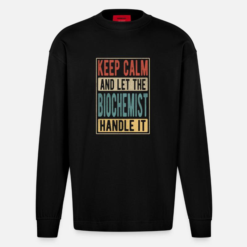 Biochemiker Retro Geschenk - Heavyweight Oversized Organic Langarmshirt Made in EU - SOLID BLACK