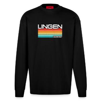 Lingenerin Lingener Lingen - Manches longues bio épais oversize fabriqué en UE - SOLID BLACK - Devant