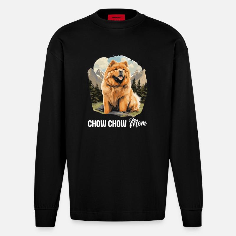 Chow Chow pour chien - Manches longues bio épais oversize fabriqué en UE - SOLID BLACK