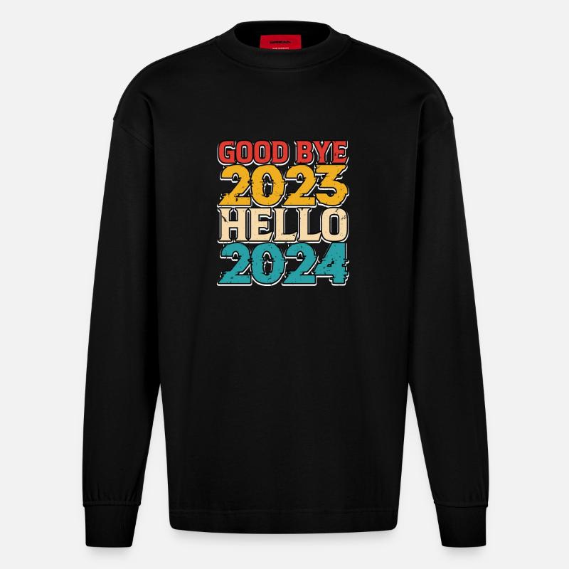 Bonjour 2024 - Manches longues bio épais oversize fabriqué en UE - SOLID BLACK