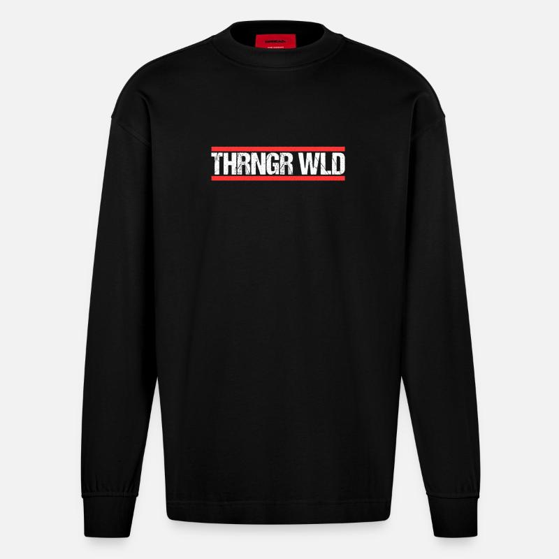 Thüringer Wald - Heavyweight Oversized Organic Langarmshirt Made in EU - SOLID BLACK
