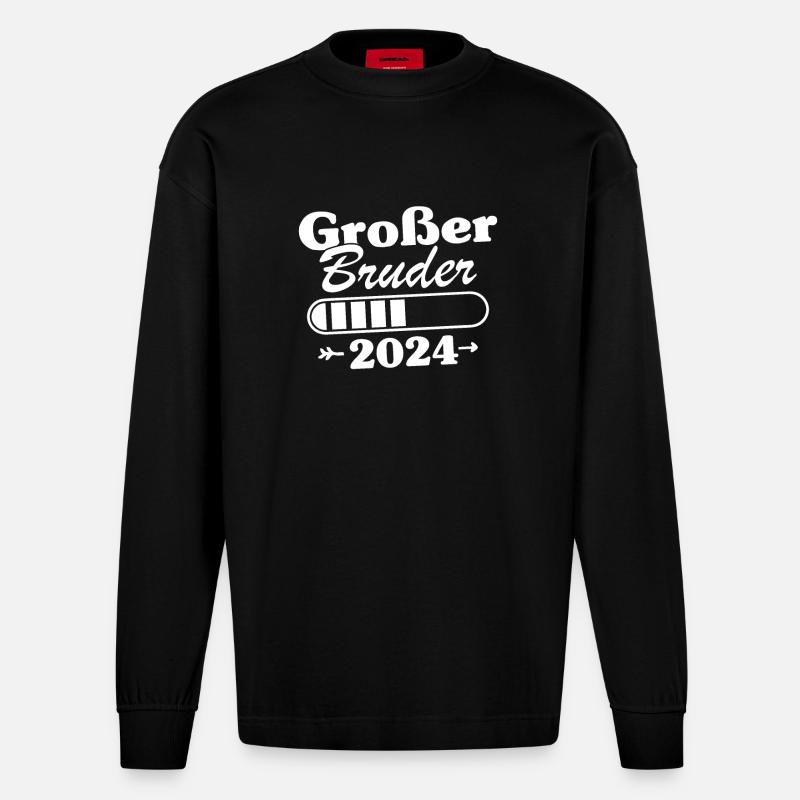 Großer Bruder Loading 2024 - Heavyweight Oversized Organic Langarmshirt Made in EU - SOLID BLACK