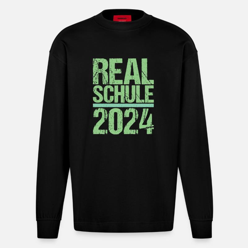 Lycée Jeunes Filles Lycée 2024 - Manches longues bio épais oversize fabriqué en UE - SOLID BLACK