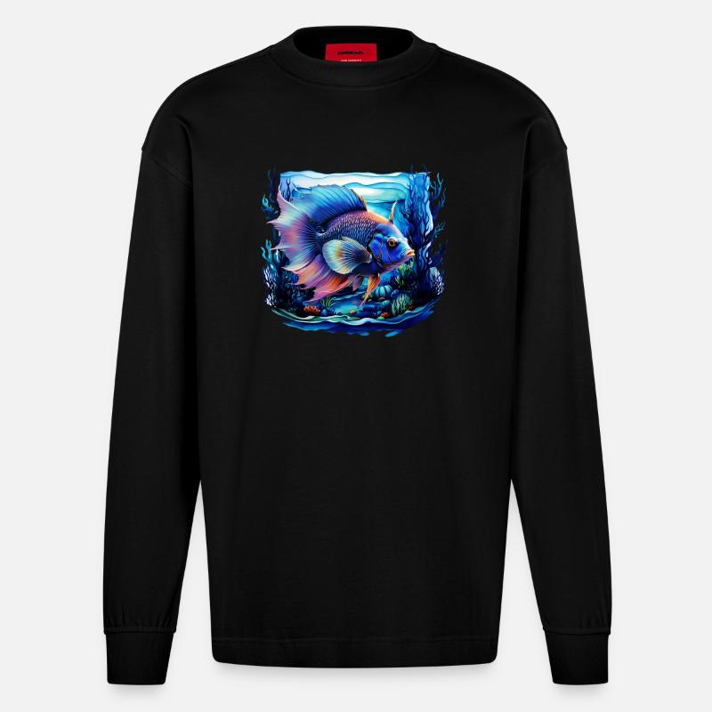 Skalar - Heavyweight Oversized Organic Langarmshirt Made in EU - SOLID BLACK