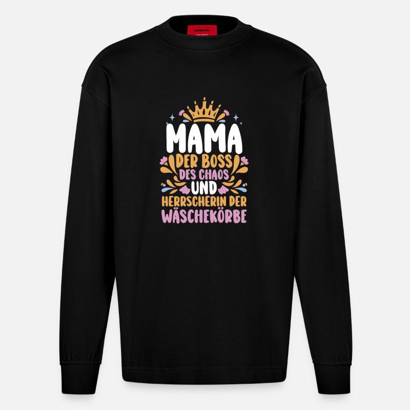 Mutter Mama - Heavyweight Oversized Organic Langarmshirt Made in EU - SOLID BLACK