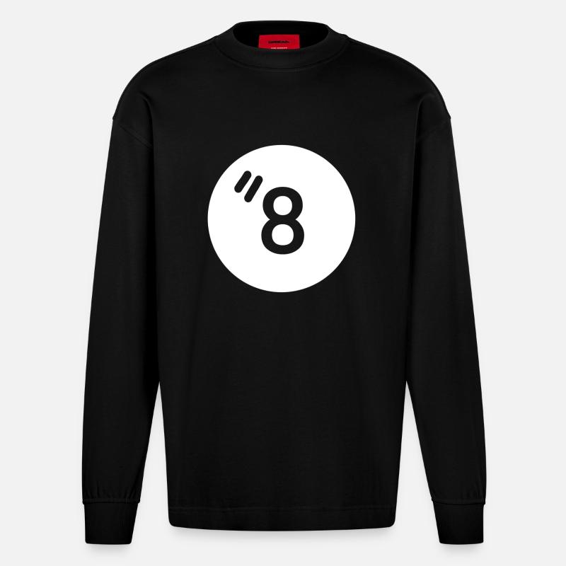 8 ball - Heavyweight Oversized Organic Langarmshirt Made in EU - SOLID BLACK