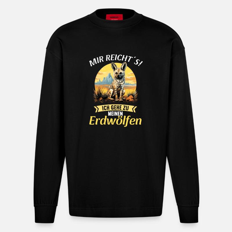 Erdwölfe Erdwolf - Heavyweight Oversized Organic Langarmshirt Made in EU - SOLID BLACK