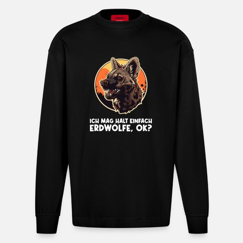Erdwölfe Erdwolf - Heavyweight Oversized Organic Langarmshirt Made in EU - SOLID BLACK