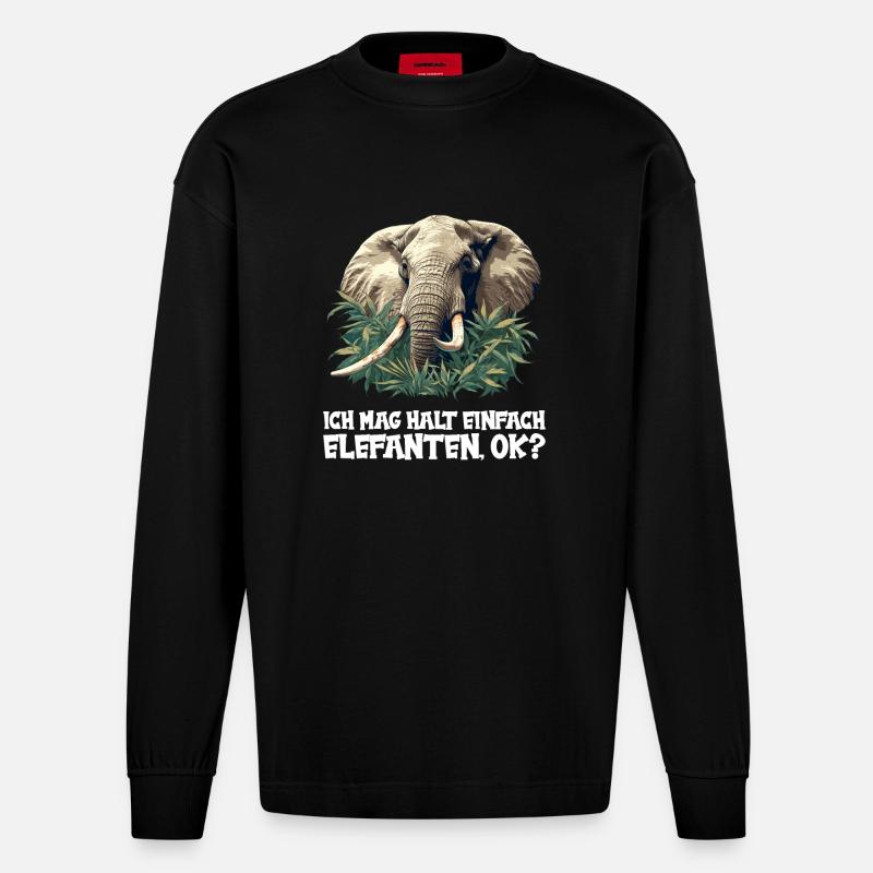 Éléphant Éléphant - Manches longues bio épais oversize fabriqué en UE - SOLID BLACK