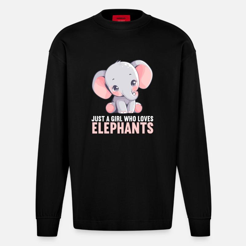 Éléphant Éléphant - Manches longues bio épais oversize fabriqué en UE - SOLID BLACK