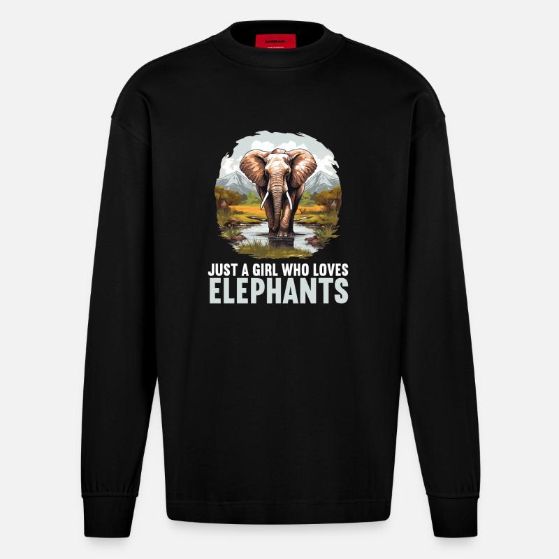 Éléphant Éléphant - Manches longues bio épais oversize fabriqué en UE - SOLID BLACK