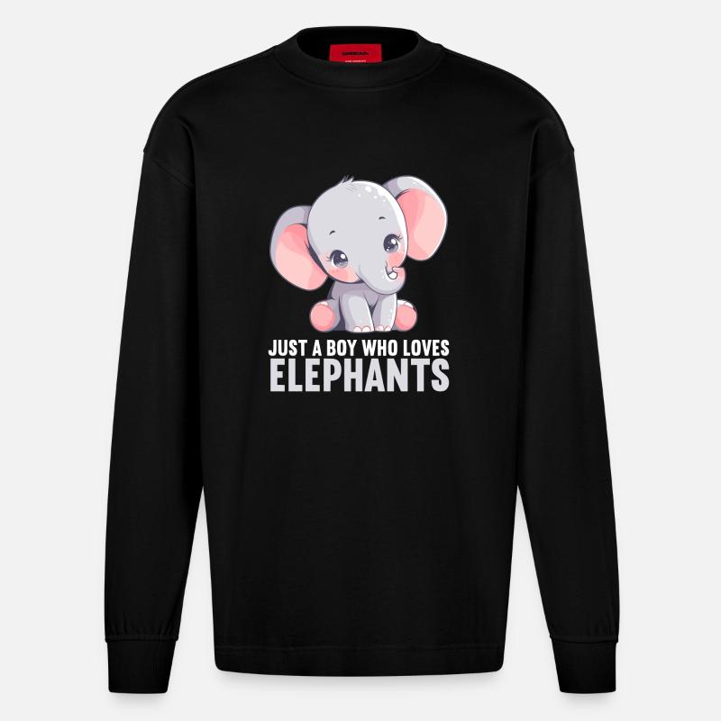 Éléphant Éléphant - Manches longues bio épais oversize fabriqué en UE - SOLID BLACK