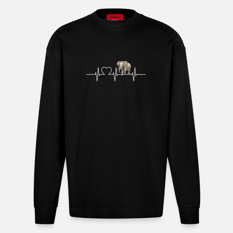 Éléphant Éléphant - Manches longues bio épais oversize fabriqué en UE - SOLID BLACK