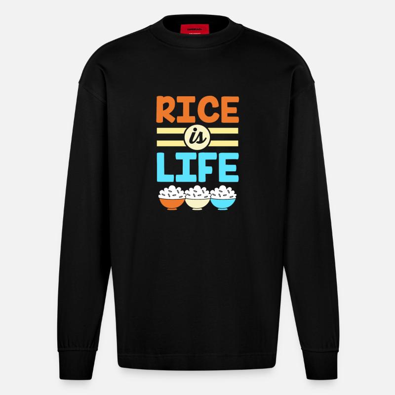Philippinisch Philippinen - Heavyweight Oversized Organic Langarmshirt Made in EU - SOLID BLACK