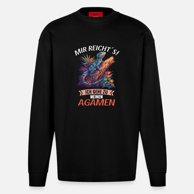 Agamen Agame - Heavyweight Oversized Organic Langarmshirt Made in EU - SOLID BLACK