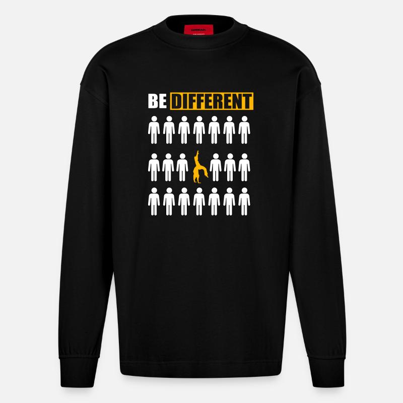 Sei anders Capoeira - Heavyweight Oversized Organic Langarmshirt Made in EU - SOLID BLACK