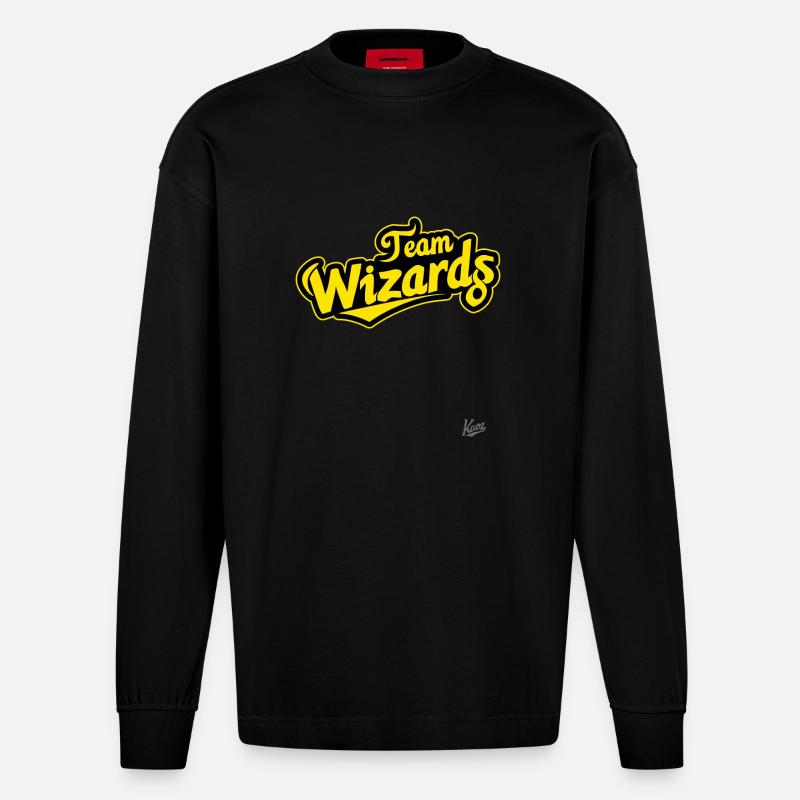 Simple membre de l'équipe Wizard - Manches longues bio épais oversize fabriqué en UE - SOLID BLACK