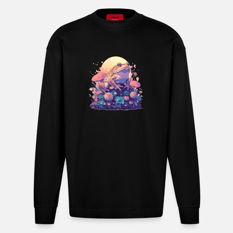 Toad Toads Toad - Heavyweight Oversized Organic Longsleeve Shirt Made in EU - SOLID BLACK