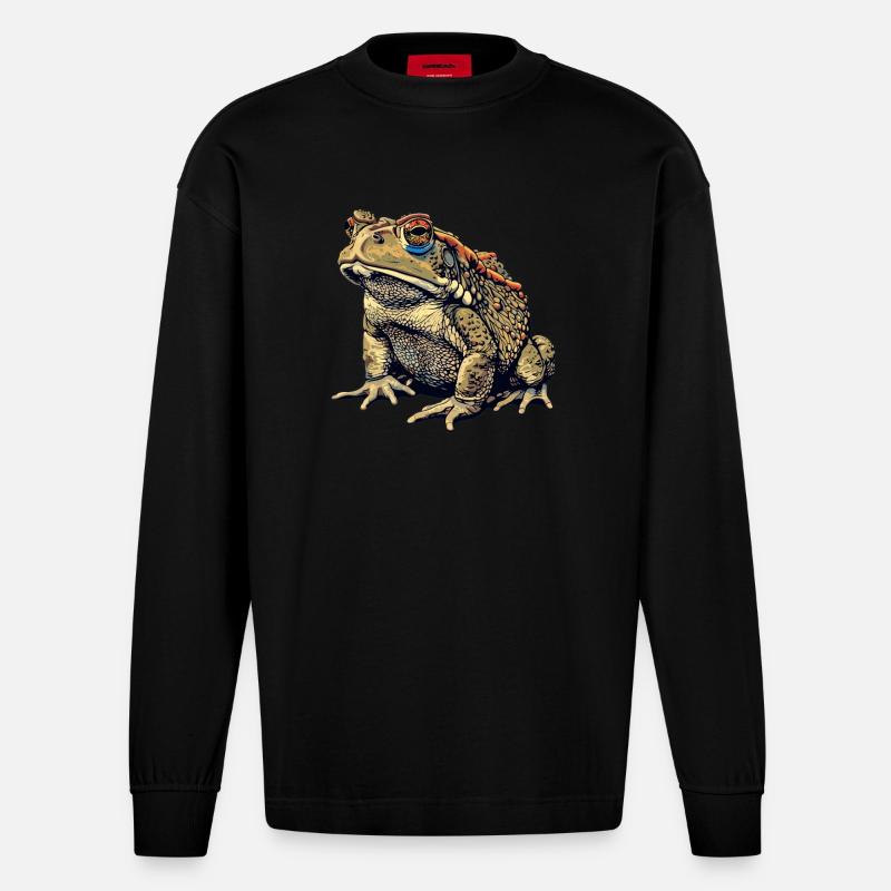 Crapaud crapaud crapaud - Manches longues bio épais oversize fabriqué en UE - SOLID BLACK
