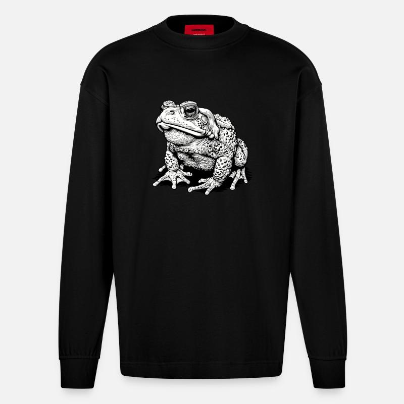 Toad Toads Toad - Heavyweight Oversized Organic Longsleeve Shirt Made in EU - SOLID BLACK