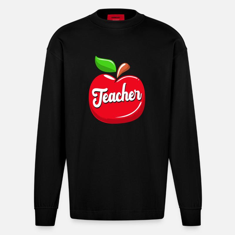 Englischlehrerin Englisch Lehrer - Heavyweight Oversized Organic Langarmshirt Made in EU - SOLID BLACK
