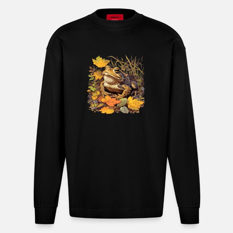 Toad Toads Toad - Heavyweight Oversized Organic Longsleeve Shirt Made in EU - SOLID BLACK