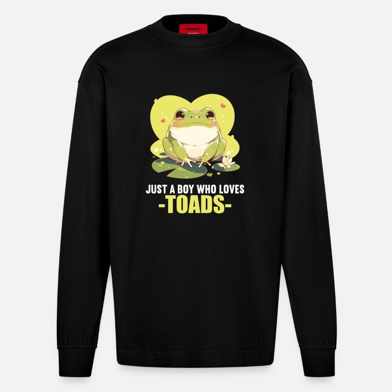 Toad Toads Toad - Heavyweight Oversized Organic Longsleeve Shirt Made in EU - SOLID BLACK