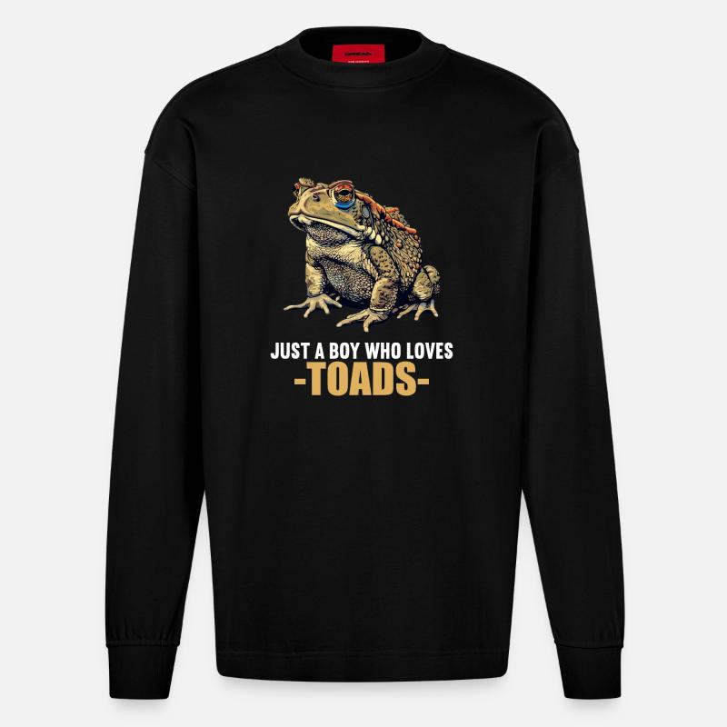 Toad Toads Toad - Heavyweight Oversized Organic Longsleeve Shirt Made in EU - SOLID BLACK