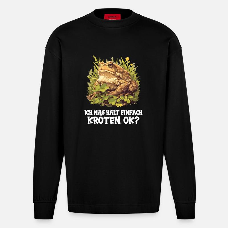 Toad Toads Toad - Heavyweight Oversized Organic Longsleeve Shirt Made in EU - SOLID BLACK