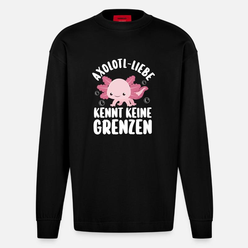 Axolotl - Heavyweight Oversized Organic Langarmshirt Made in EU - SOLID BLACK
