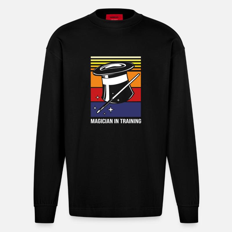 Zauberer - Heavyweight Oversized Organic Langarmshirt Made in EU - SOLID BLACK