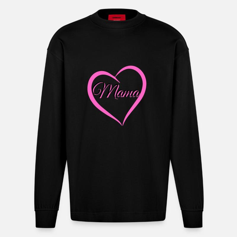 mama - Heavyweight Oversized Organic Langarmshirt Made in EU - SOLID BLACK