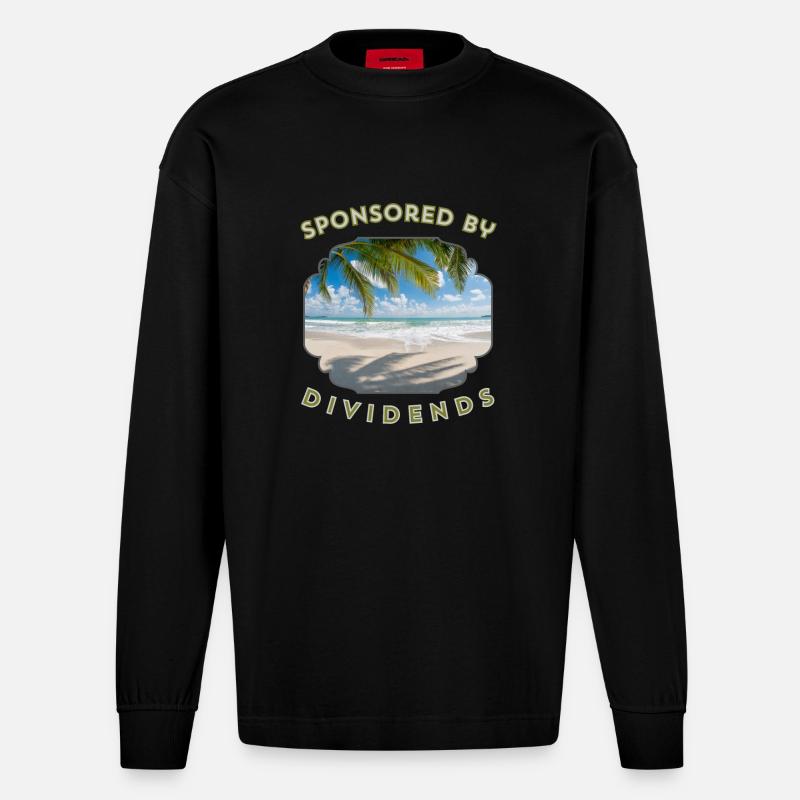 Sponsored by dividends - Heavyweight Oversized Organic Langarmshirt Made in EU - SOLID BLACK