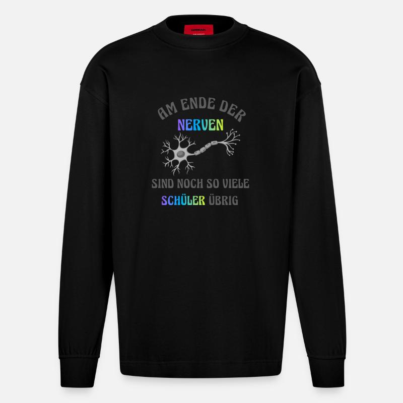 Am Ende der Nerven - Heavyweight Oversized Organic Langarmshirt Made in EU - SOLID BLACK