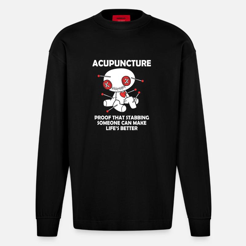 Voodoo - Heavyweight Oversized Organic Langarmshirt Made in EU - SOLID BLACK