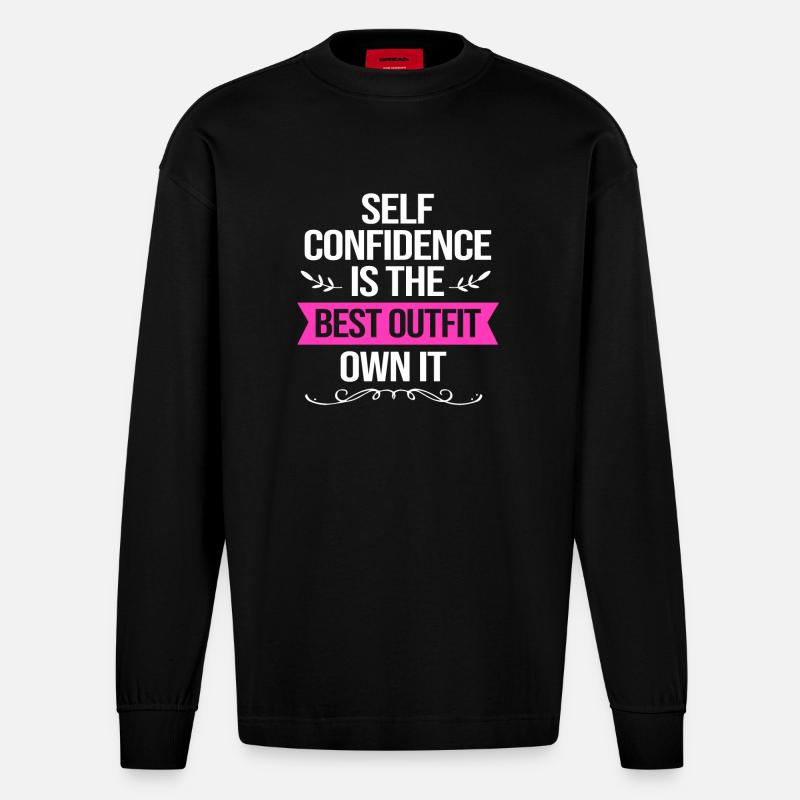 Body Positivity - Heavyweight Oversized Organic Langarmshirt Made in EU - SOLID BLACK