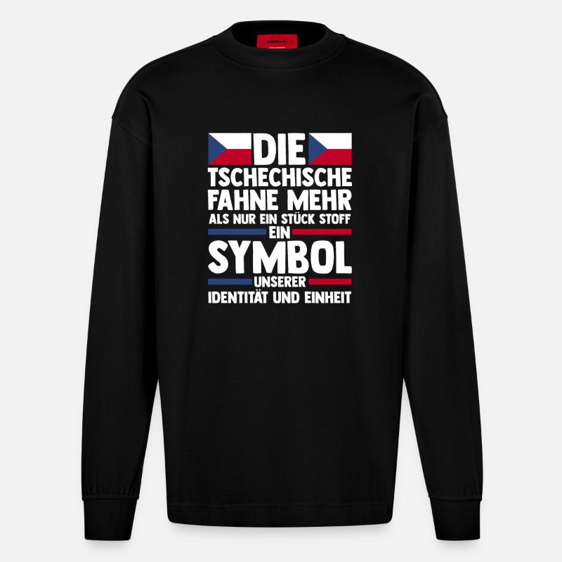 Tchèques République tchèque - Manches longues bio épais oversize fabriqué en UE - SOLID BLACK