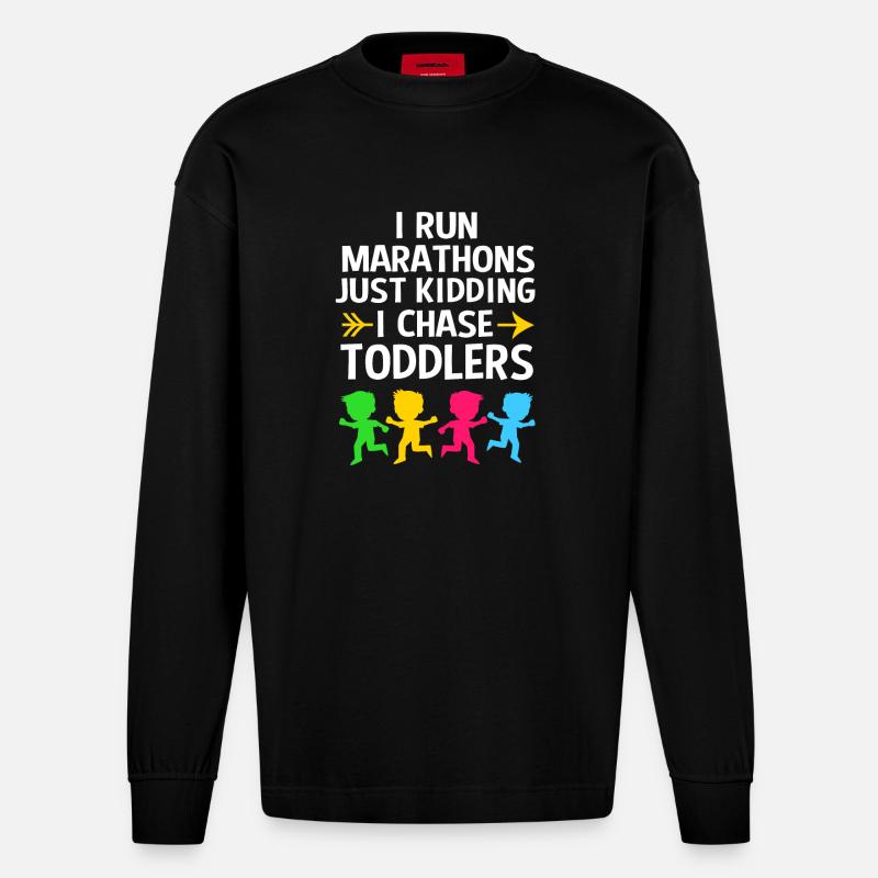 Éducation maternelle Éducateur Éducateur - Manches longues bio épais oversize fabriqué en UE - SOLID BLACK