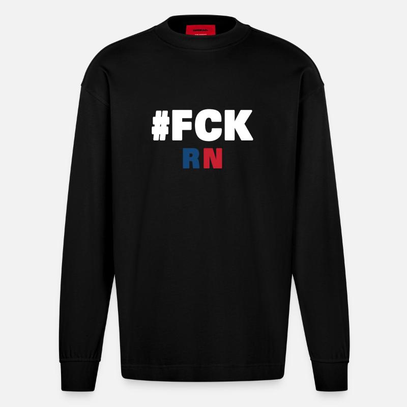 Fck rn - Heavyweight Oversized Organic Langarmshirt Made in EU - SOLID BLACK