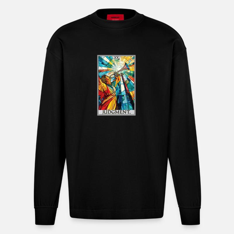 Tarotkarten Tarotkarte 20 Judgment Gericht - Heavyweight Oversized Organic Langarmshirt Made in EU - SOLID BLACK