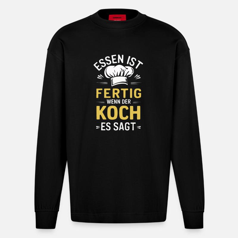 Chef Chef - Manches longues bio épais oversize fabriqué en UE - SOLID BLACK