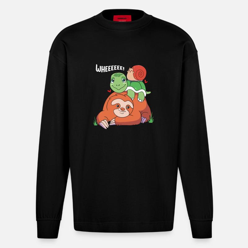 Faultier - Heavyweight Oversized Organic Langarmshirt Made in EU - SOLID BLACK
