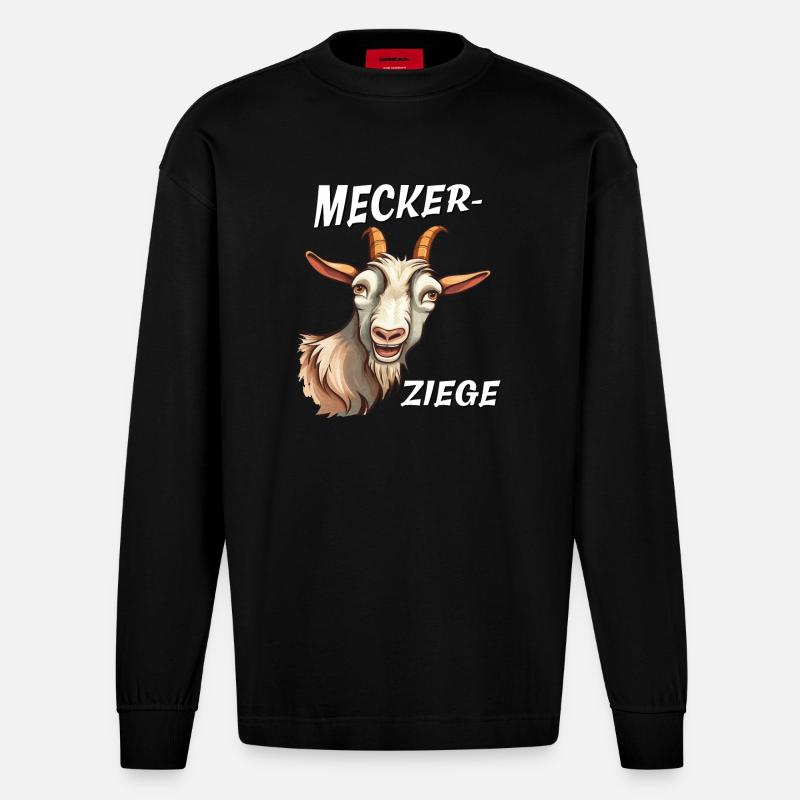 MECKER-ZIEGE - Heavyweight Oversized Organic Langarmshirt Made in EU - SOLID BLACK