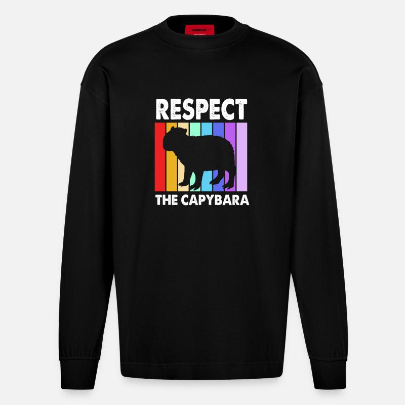 Capybara - Heavyweight Oversized Organic Langarmshirt Made in EU - SOLID BLACK