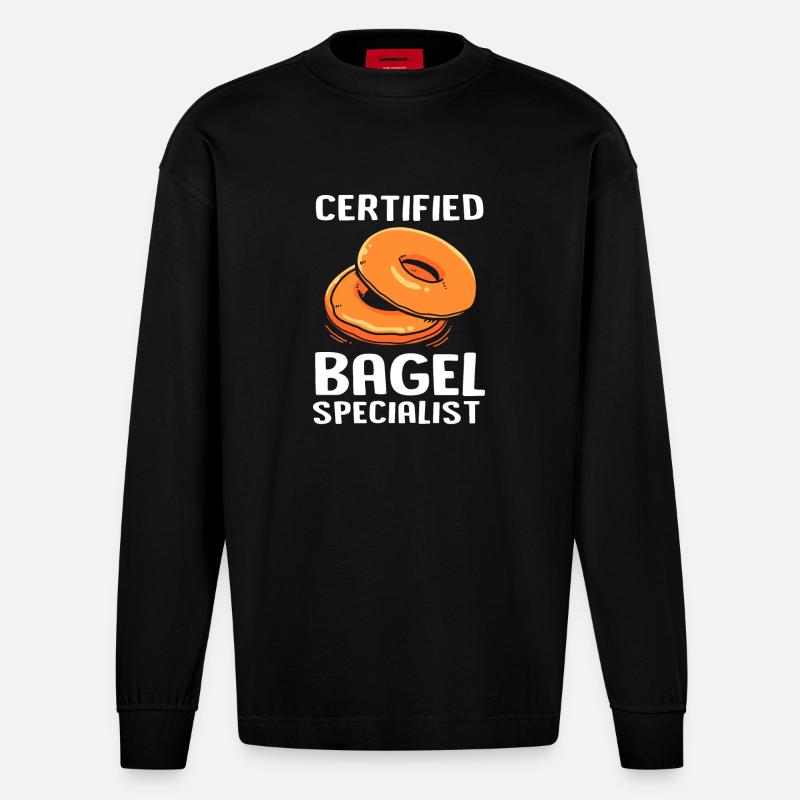 Bagel - Heavyweight Oversized Organic Langarmshirt Made in EU - SOLID BLACK