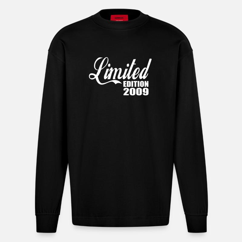 Edition limitée 2009 - Manches longues bio épais oversize fabriqué en UE - SOLID BLACK