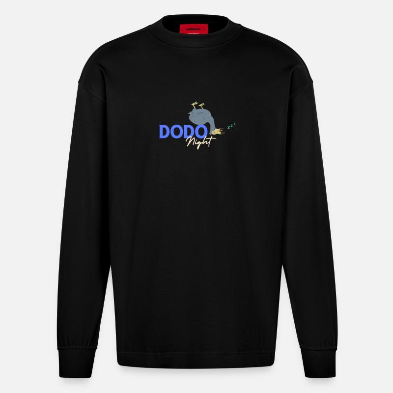 Dodo Night - Heavyweight Oversized Organic Langarmshirt Made in EU - SOLID BLACK