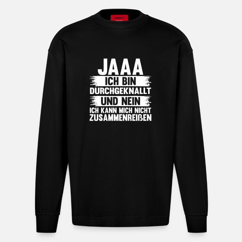 Arbeitskollegen Witziges Geschenk - Heavyweight Oversized Organic Langarmshirt Made in EU - SOLID BLACK