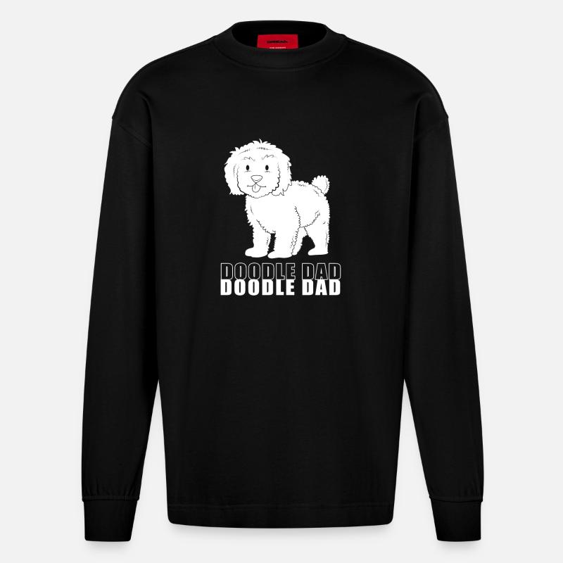 Goldendoodle - Heavyweight Oversized Organic Langarmshirt Made in EU - SOLID BLACK
